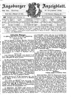 Augsburger Anzeigeblatt Freitag 16. Dezember 1859