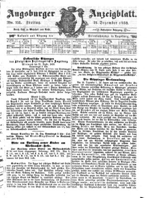 Augsburger Anzeigeblatt Freitag 23. Dezember 1859
