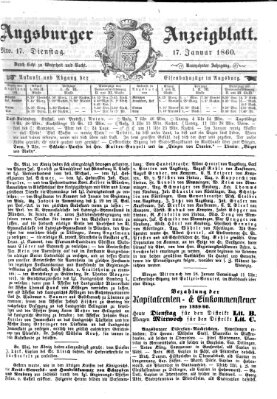 Augsburger Anzeigeblatt Dienstag 17. Januar 1860