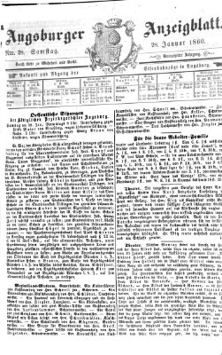 Augsburger Anzeigeblatt Samstag 28. Januar 1860
