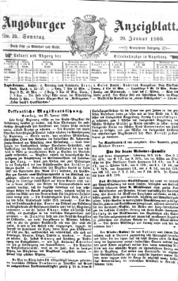 Augsburger Anzeigeblatt Sonntag 29. Januar 1860