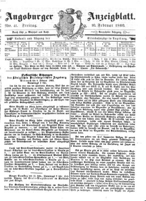 Augsburger Anzeigeblatt Freitag 10. Februar 1860