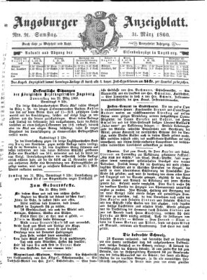 Augsburger Anzeigeblatt Samstag 31. März 1860
