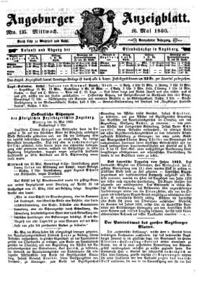 Augsburger Anzeigeblatt Mittwoch 16. Mai 1860