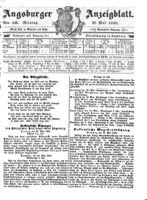 Augsburger Anzeigeblatt Montag 28. Mai 1860
