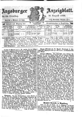 Augsburger Anzeigeblatt Dienstag 28. August 1860