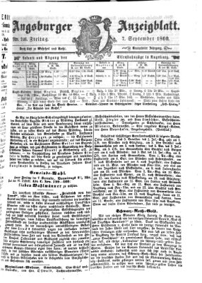 Augsburger Anzeigeblatt Freitag 7. September 1860