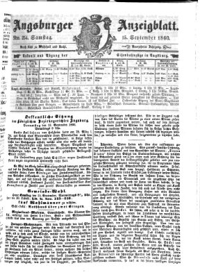Augsburger Anzeigeblatt Samstag 15. September 1860