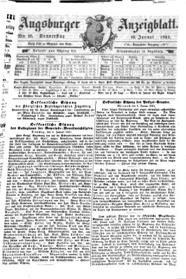 Augsburger Anzeigeblatt Donnerstag 10. Januar 1861