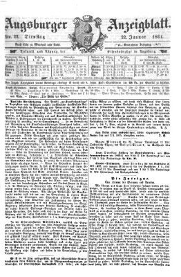 Augsburger Anzeigeblatt Dienstag 22. Januar 1861