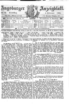 Augsburger Anzeigeblatt Dienstag 5. Februar 1861