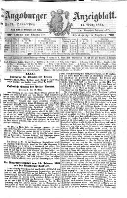Augsburger Anzeigeblatt Donnerstag 14. März 1861
