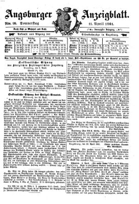 Augsburger Anzeigeblatt Donnerstag 11. April 1861
