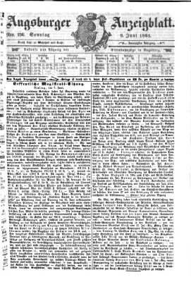 Augsburger Anzeigeblatt Sonntag 9. Juni 1861