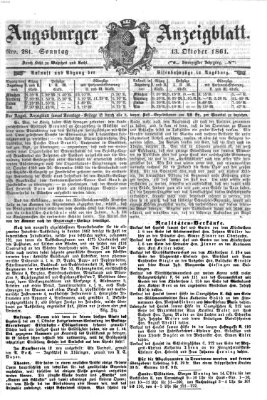 Augsburger Anzeigeblatt Sonntag 13. Oktober 1861