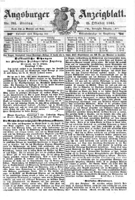 Augsburger Anzeigeblatt Freitag 25. Oktober 1861