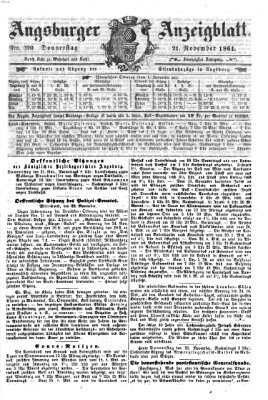 Augsburger Anzeigeblatt Donnerstag 21. November 1861