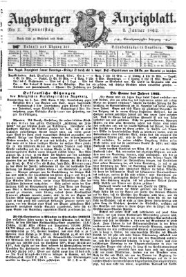 Augsburger Anzeigeblatt Donnerstag 2. Januar 1862