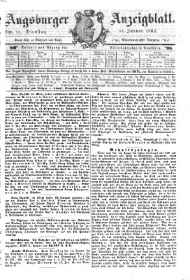 Augsburger Anzeigeblatt Dienstag 14. Januar 1862