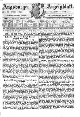 Augsburger Anzeigeblatt Donnerstag 23. Januar 1862