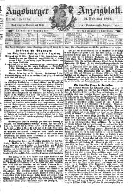 Augsburger Anzeigeblatt Montag 24. Februar 1862