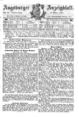 Augsburger Anzeigeblatt Donnerstag 6. März 1862