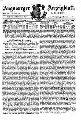 Augsburger Anzeigeblatt Mittwoch 2. April 1862