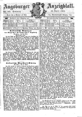Augsburger Anzeigeblatt Sonntag 13. April 1862