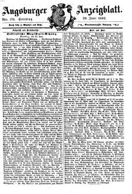 Augsburger Anzeigeblatt Sonntag 29. Juni 1862