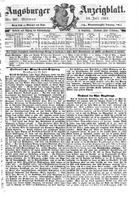Augsburger Anzeigeblatt Mittwoch 30. Juli 1862