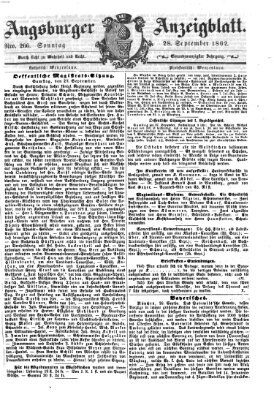 Augsburger Anzeigeblatt Sonntag 28. September 1862