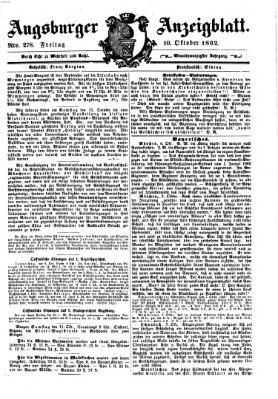 Augsburger Anzeigeblatt Freitag 10. Oktober 1862