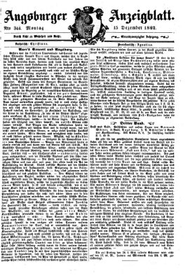 Augsburger Anzeigeblatt Montag 15. Dezember 1862