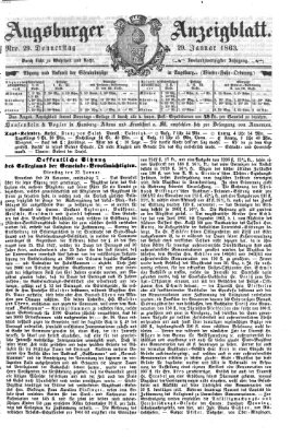 Augsburger Anzeigeblatt Donnerstag 29. Januar 1863