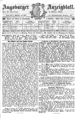 Augsburger Anzeigeblatt Montag 9. März 1863