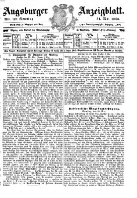 Augsburger Anzeigeblatt Sonntag 31. Mai 1863