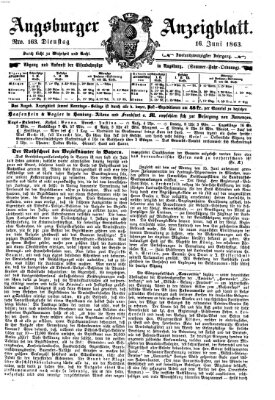 Augsburger Anzeigeblatt Dienstag 16. Juni 1863