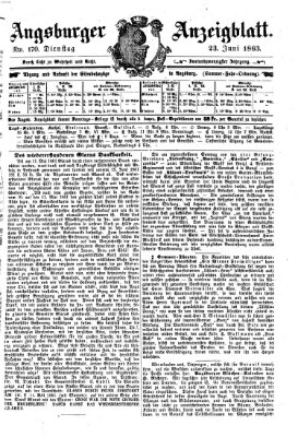 Augsburger Anzeigeblatt Dienstag 23. Juni 1863