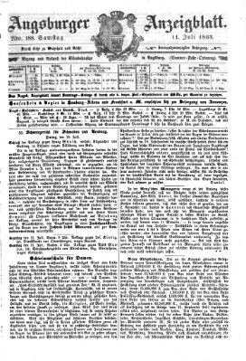 Augsburger Anzeigeblatt Samstag 11. Juli 1863
