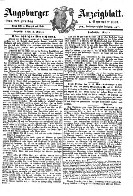 Augsburger Anzeigeblatt Freitag 4. September 1863