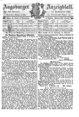 Augsburger Anzeigeblatt Montag 14. September 1863
