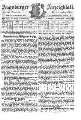 Augsburger Anzeigeblatt Dienstag 29. September 1863