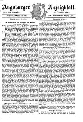 Augsburger Anzeigeblatt Samstag 10. Oktober 1863