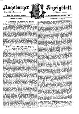 Augsburger Anzeigeblatt Sonntag 11. Oktober 1863