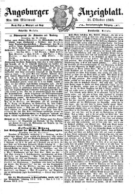 Augsburger Anzeigeblatt Mittwoch 21. Oktober 1863
