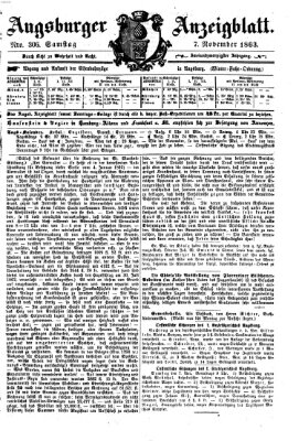 Augsburger Anzeigeblatt Samstag 7. November 1863