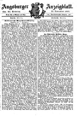 Augsburger Anzeigeblatt Sonntag 22. November 1863