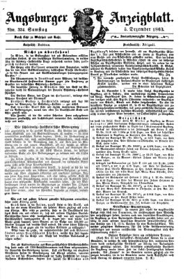 Augsburger Anzeigeblatt Samstag 5. Dezember 1863