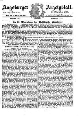 Augsburger Anzeigeblatt Sonntag 13. Dezember 1863