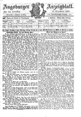 Augsburger Anzeigeblatt Dienstag 15. Dezember 1863